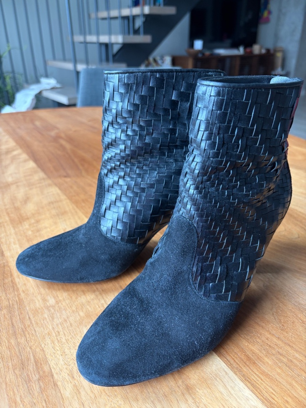 Cole Haan Women’s Black Woven Leather boots